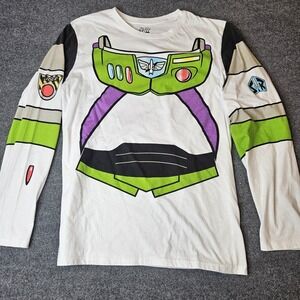 Disney Buzz Lightyear Longsleeve Tshirt Toy Story Size XL Pixar AOP Front & Back